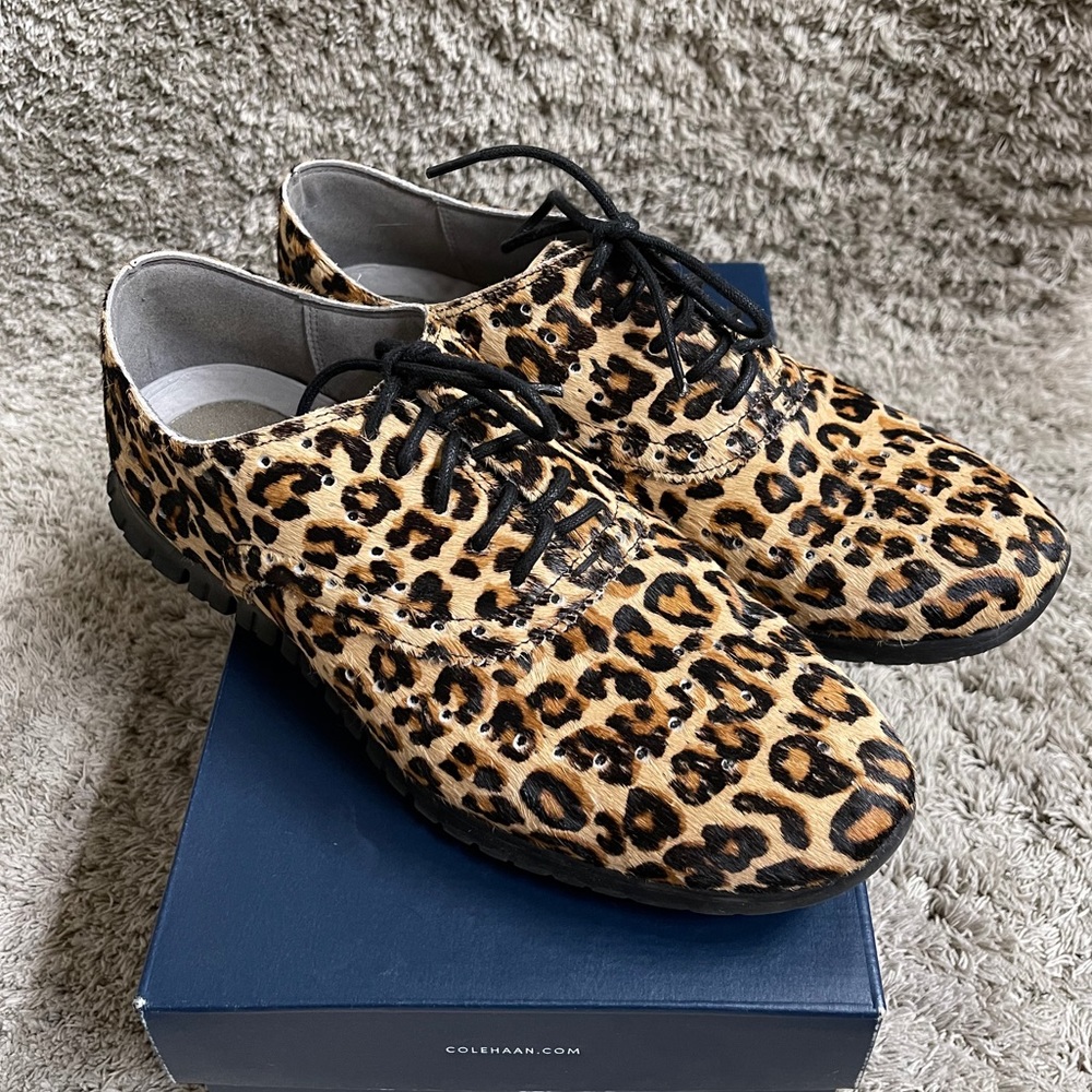 COLE HAAN ZEROGRAND leopard "fur" sneakers